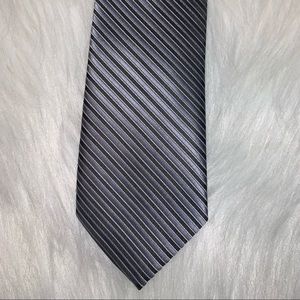 Bibas black striped polyester tie B